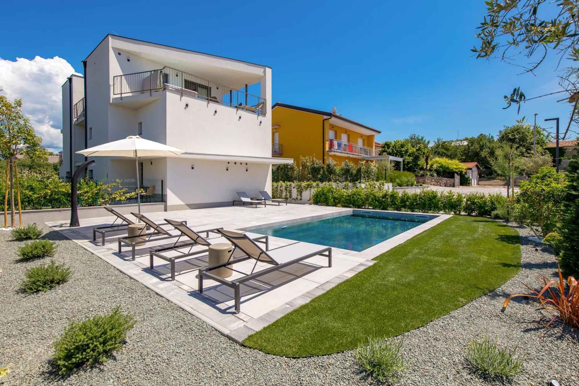 Apartmani Vila Mara M 1 Heated Pool Omišalj Extérieur photo